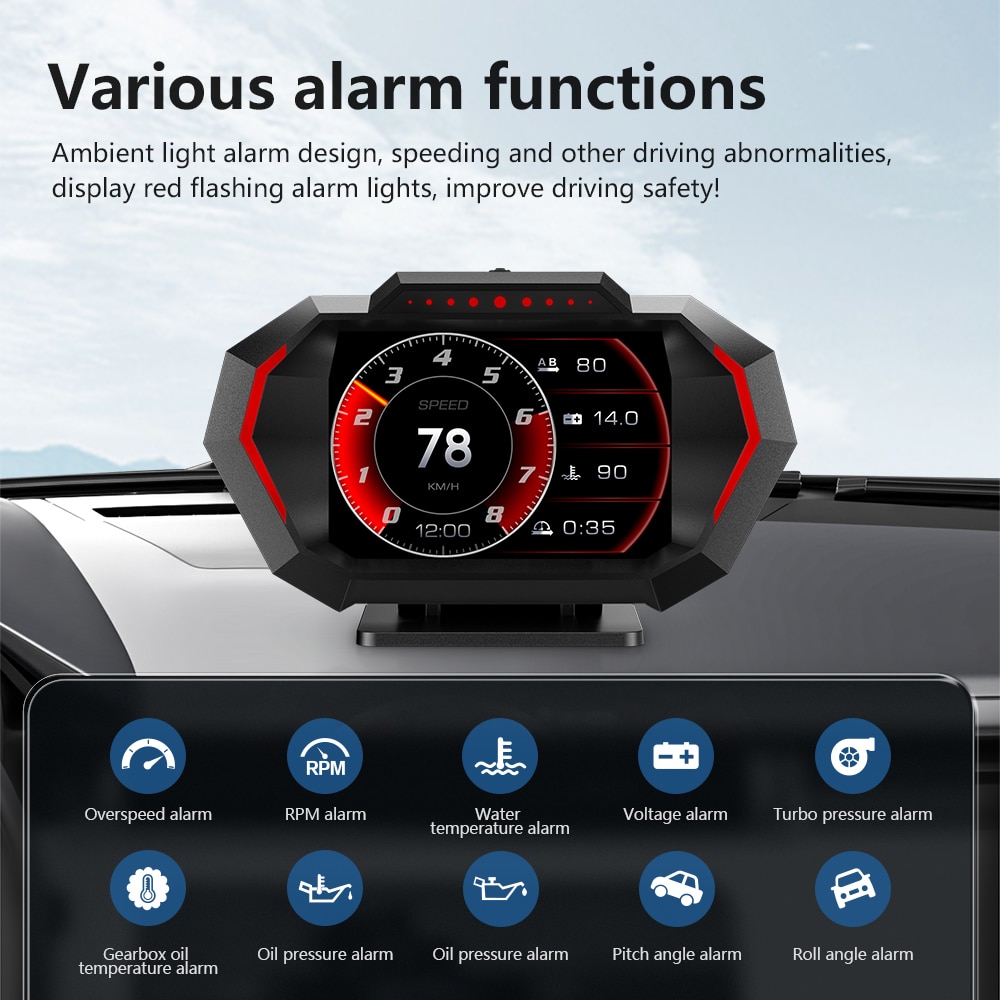 OBD + GPS P24 HUD ڵ OBD   ÷, HUD º ǻ  ӵ   Һ 